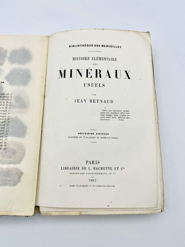 Jean Reynaud - Histoire Élémentaire des Minéraux Usuels - 1867